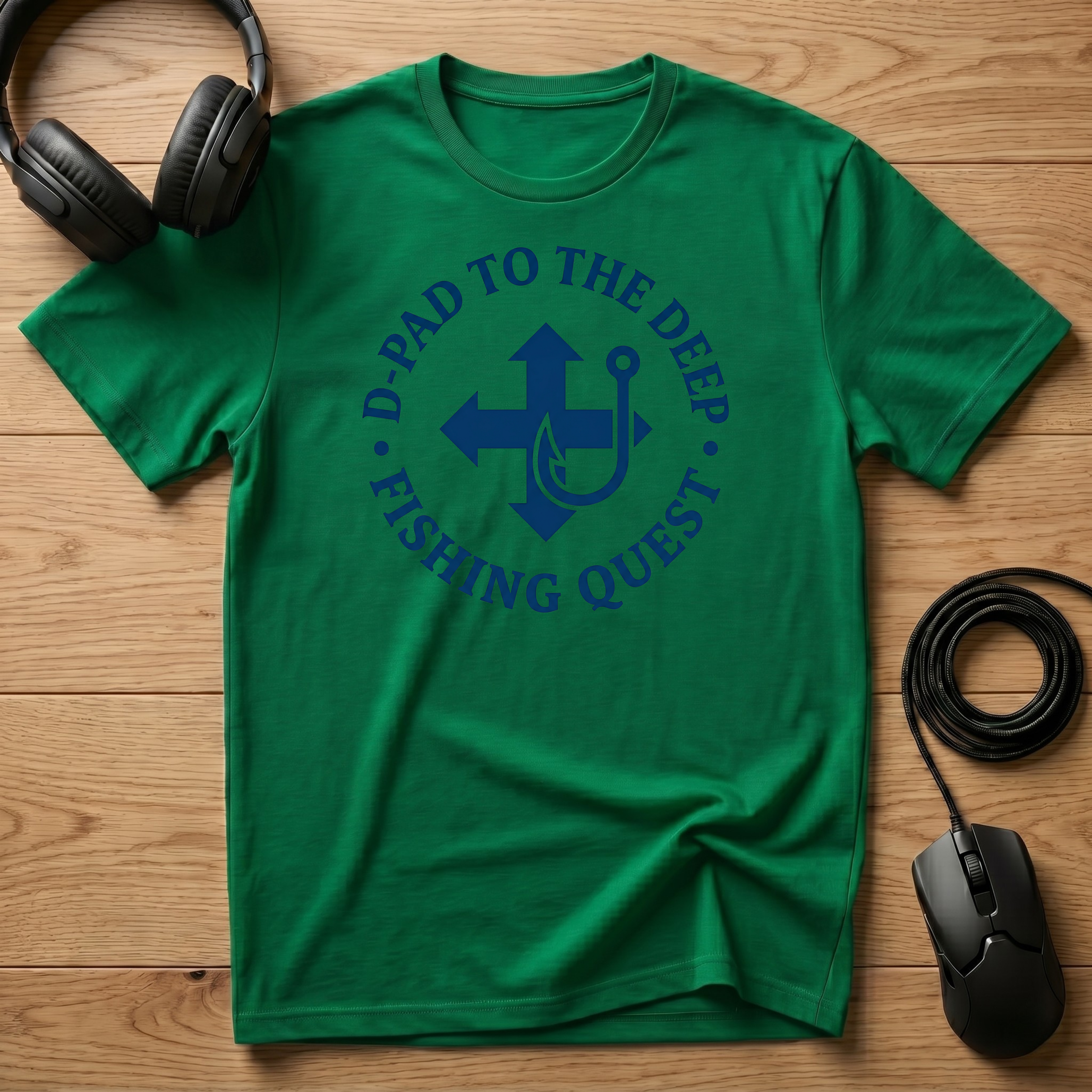 D-Pad To The Deep. Fishing Quest T-Shirt